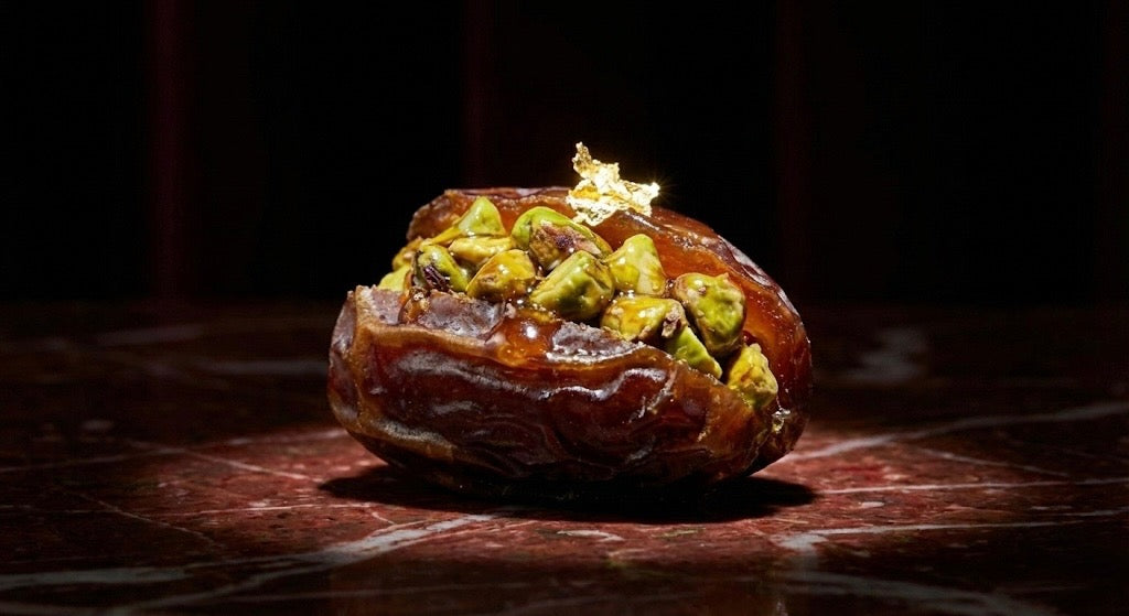 grosse datte medjoul fourée à la pistache caramélisées 